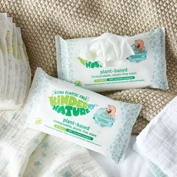Kinder by Nature Baby Wipes - 100% Biodegradable & Plant Based