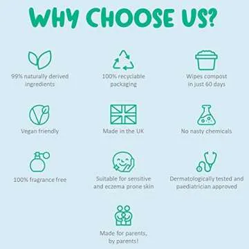 Kinder by Nature Baby Wipes - 100% Biodegradable & Plant Based