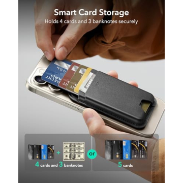 ESR MagSafe Wallet - 5-Card Holder & Magnetic, Black