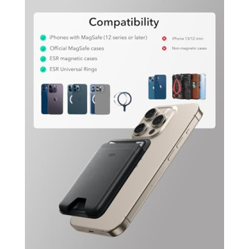 ESR MagSafe Wallet - 5-Card Holder & Magnetic, Black