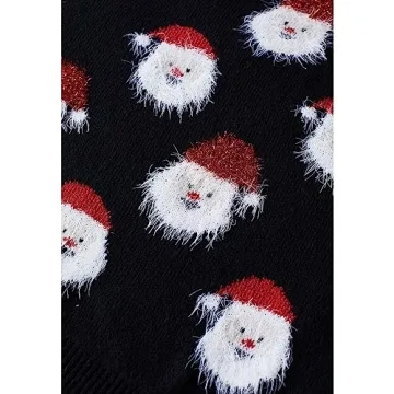 CHICWISH Fuzzy Santa Claus Christmas Sweater for Women