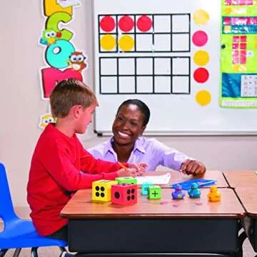 Fun Express Foam Jumbo Playing Dice Assorted Primary Colors, Outdoor/Indoor Games, Classroom Supplies (4)