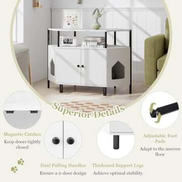 Giantex Corner Cat Litter Box Enclosure - Dual Entry Styles