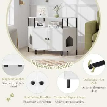 Giantex Corner Cat Litter Box Enclosure - Dual Entry Styles