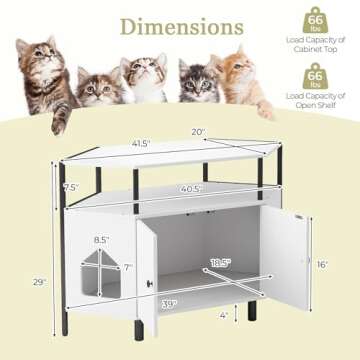 Giantex Corner Cat Litter Box Enclosure - Dual Entry Styles