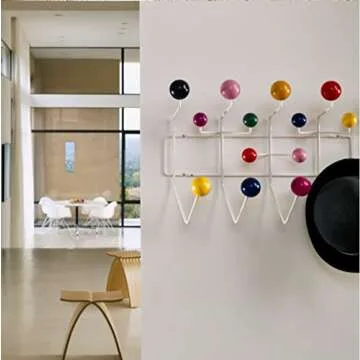 SHISEDECO Classic Hang it All Coat Rack, Mid Century Modern Wall Mounted Hooks with Painted Solid Wo...