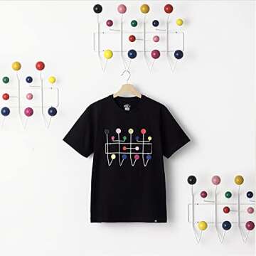 SHISEDECO Classic Hang it All Coat Rack, Mid Century Modern Wall Mounted Hooks with Painted Solid Wooden Balls, Decorative Creative Fashion Wood Hanger for Home, Bedroom (Multicolor)