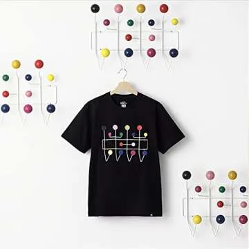 SHISEDECO Classic Hang it All Coat Rack, Mid Century Modern Wall Mounted Hooks with Painted Solid Wooden Balls, Decorative Creative Fashion Wood Hanger for Home, Bedroom (Multicolor)