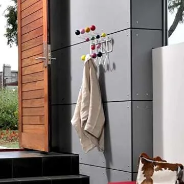 SHISEDECO Classic Hang it All Coat Rack, Mid Century Modern Wall Mounted Hooks with Painted Solid Wooden Balls, Decorative Creative Fashion Wood Hanger for Home, Bedroom (Multicolor)