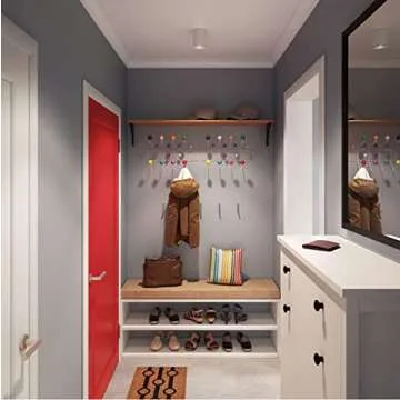 SHISEDECO Classic Hang it All Coat Rack, Mid Century Modern Wall Mounted Hooks with Painted Solid Wooden Balls, Decorative Creative Fashion Wood Hanger for Home, Bedroom (Multicolor)