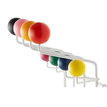 SHISEDECO Classic Hang it All Coat Rack, Mid Century Modern Wall Mounted Hooks with Painted Solid Wooden Balls, Decorative Creative Fashion Wood Hanger for Home, Bedroom (Multicolor)