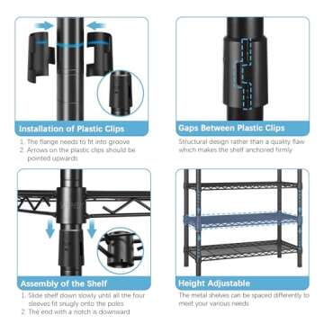 VIPEK V6 Wire Garment Rack Heavy Duty Clothes Rack with Shelves, Freestanding Portable Wardrobe Closet Rack for Hanging Clothes Closet System 73.6" L x 17.3" W x 76.4" H, Max Load 850LBS, Black