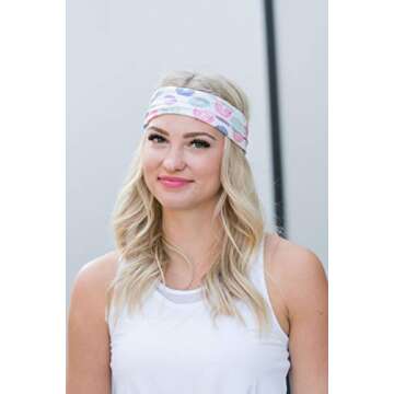 Maven Thread Sugar, Workout Headbands for Women, Wide Headbands for Women, Sports Running Headband for Exercise, Gym Hairband Athletic Workouts and Yoga 4" Thick Non Slip Sweatbands for Women 2Pack