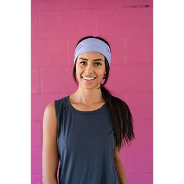 Maven Thread Sugar, Workout Headbands for Women, Wide Headbands for Women, Sports Running Headband for Exercise, Gym Hairband Athletic Workouts and Yoga 4" Thick Non Slip Sweatbands for Women 2Pack