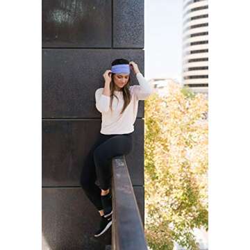 Maven Thread Sugar, Workout Headbands for Women, Wide Headbands for Women, Sports Running Headband for Exercise, Gym Hairband Athletic Workouts and Yoga 4" Thick Non Slip Sweatbands for Women 2Pack