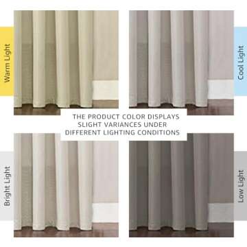 H.VERSAILTEX Linen Blackout Curtain 108 Inches Long for Bedroom/Living Room Thermal Insulated Grommet Linen Look Curtain Drapes Primitive Textured Burlap Effect Window Drapes 1 Panel - Heather Ivory