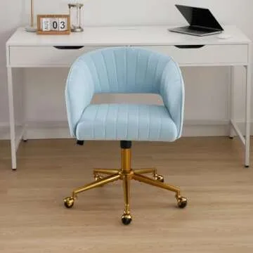 Westice Home Office Desk Chairs, Modern Velvet Rolling Chair, Height Adjustable Swivel Vanity Chair ...