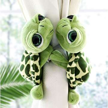 Cciphy 1 Pair Cartoon Turtle Curtain holdbacks Cute Tiebacks Animal Holders Window Accessories for B...