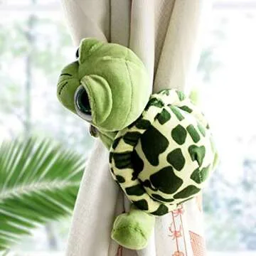 Cciphy 1 Pair Cartoon Turtle Curtain holdbacks Cute Tiebacks Animal Holders Window Accessories for Baby Children Living Room Bedroom Nursery Curtain Decoration (Turtle)