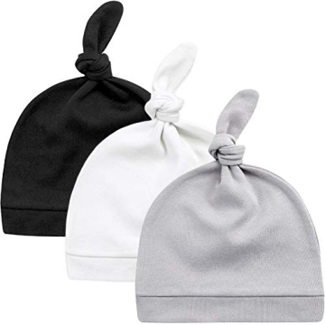 KiddyCare Organic Baby Hats for Newborns - Soft & Adjustable