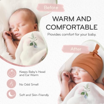 KiddyCare Organic Baby Hats for Newborns - Soft & Adjustable