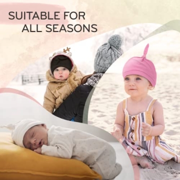 KiddyCare Organic Baby Hats for Newborns - Soft & Adjustable