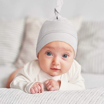KiddyCare Organic Baby Hats for Newborns - Soft & Adjustable