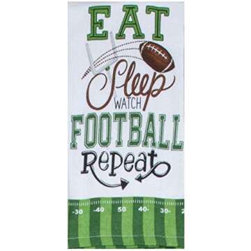 PDE Party Football Themed Kitchen Towel Set - Includes 2 Terry Towels