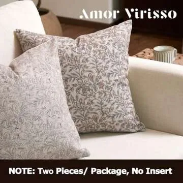 Amor Virisso Vintage Floral Pillow Covers 18x18 Set