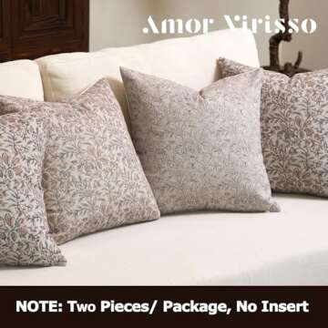 Amor Virisso Vintage Floral Pillow Covers 18x18 Set