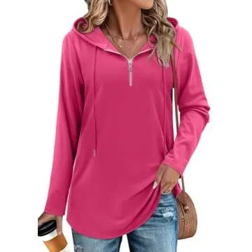 Stylish BETTE BOUTIK Women’s Half-Zip Hoodie for Comfort