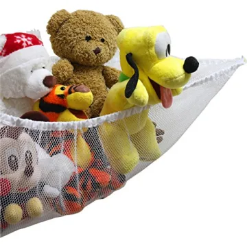 Stuffed Animals Jumbo Toy Storage Hammock Organizer White