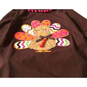 Infant Baby Girls Thanksgiving Outfits Brown Turkey Dot Pant Set