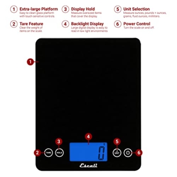 Escali Extra-Large Digital Kitchen Scale - Accurate Measurements