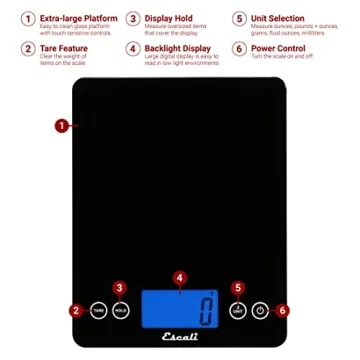 Escali Extra-Large Digital Kitchen Scale - Accurate Measurements