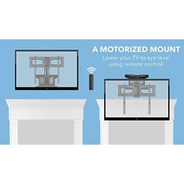 MOUNT-IT! Motorized Fireplace TV Wall Mount | Remote Control Electric Pull Down Mantel Mounting Brac...