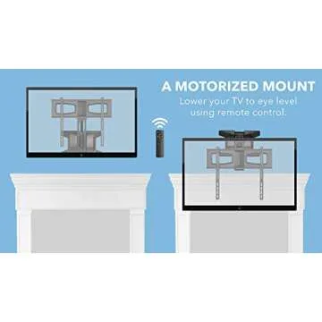 MOUNT-IT! Motorized Fireplace TV Wall Mount | Remote Control Electric Pull Down Mantel Mounting Brac...