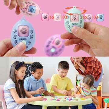 Feltom 30 PCS Rock Paper Scissors Random Keychain for Boys Girls, kids Valentine Gifts, Valentine Cards for Kids Classroom, School Valentine Cards, Valentine Exchange Pack for Kids