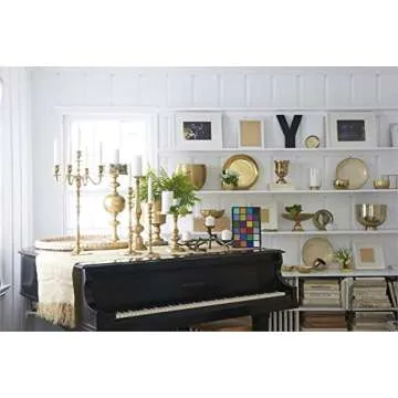 Serene Spaces Living Gold Pedestal Bowl - Add Fruit or Treats for a Table Centerpiece with Rich Gold Color, Ideal for Home Decor, Weddings, Parties, Events, Measures 10.75" Diameter &5.75" Tall