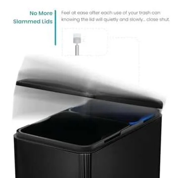 Home Zone Living 13 Gallon Kitchen Trash Can, Dual Removable Liners for Recycling and Trash, 50 Liter Slim Stainless Steel Shape (8 + 5 for 13 Gallons Total)