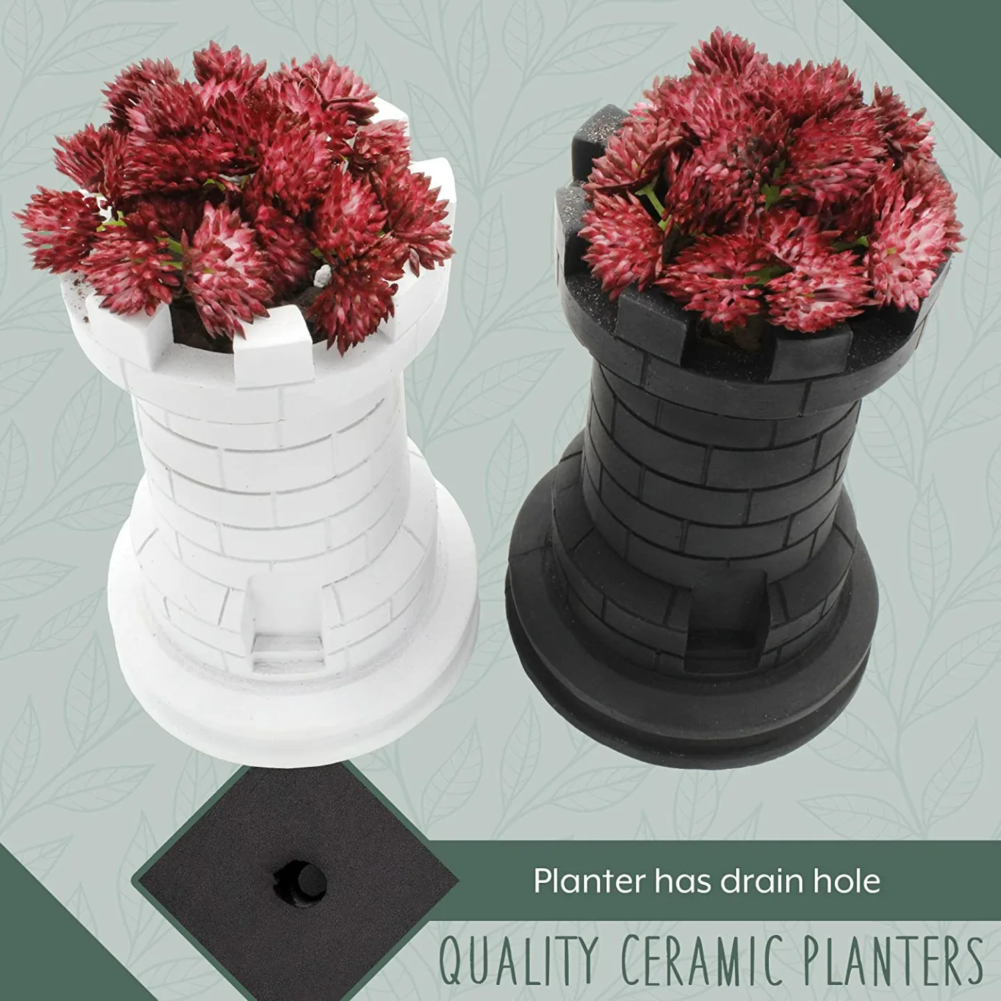 Esterno Chess Piece Planter Pots - Unique Rook Statues