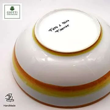 Large Ceramic Bowl for kitchen - Italian dinnerware pasta bowl - White Sunflower Poppies serving tray - Hand painted Tuscan pottery bowls - Made in Italy - Ceramics salad tuscan soul platter