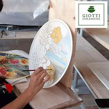 Large Ceramic Bowl for kitchen - Italian dinnerware pasta bowl - White Sunflower Poppies serving tray - Hand painted Tuscan pottery bowls - Made in Italy - Ceramics salad tuscan soul platter