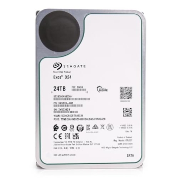 Seagate Exos X24 24TB Enterprise Hard Drive HDD SATA 6Gb/s 512MB Cache 7200 RPM 512e CMR Helium Sealed 3.5in Hard Drive ST24000NM000H (Renewed)