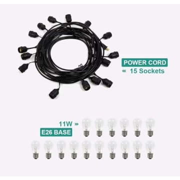 Addlon 48FT Outdoor String Lights with 18 Edison Bulbs