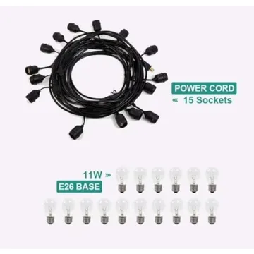 Addlon 48FT Outdoor String Lights with 18 Edison Bulbs