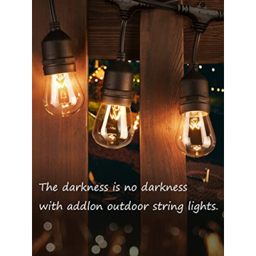 Addlon 48FT Outdoor String Lights with 18 Edison Bulbs