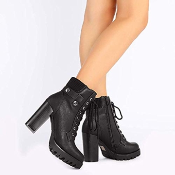 Stylish DREAM PAIRS Women's Lace-up Combat Ankle Boots