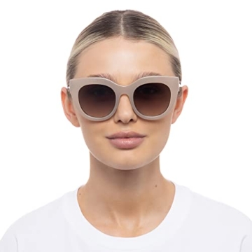 Shop Le Specs Air Heart Sunglasses in Oatmeal Color
