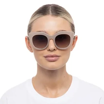 Shop Le Specs Air Heart Sunglasses in Oatmeal Color